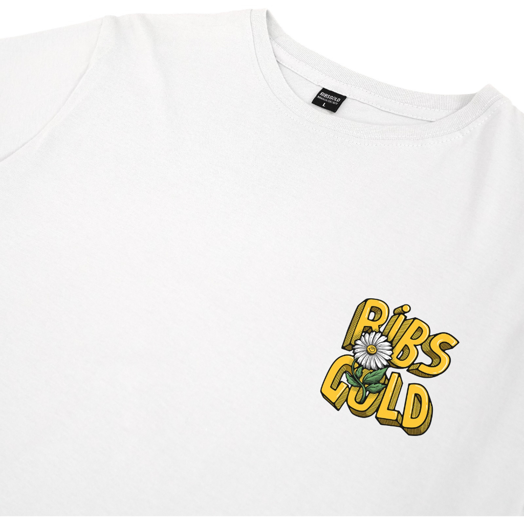 Ribsgold Kaos Distro Pria T Shirt Delight Tshirt T-shirt Lengan Pendek Katun Hitam Putih