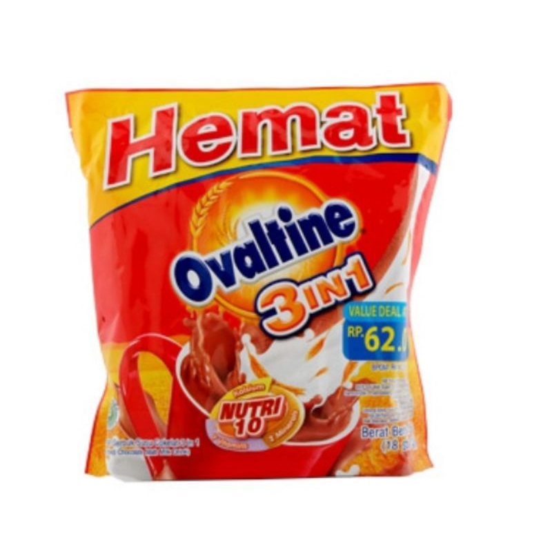 

OVALTINE MINUMAN SERBUK COKLAT 3 IN 1 18X33