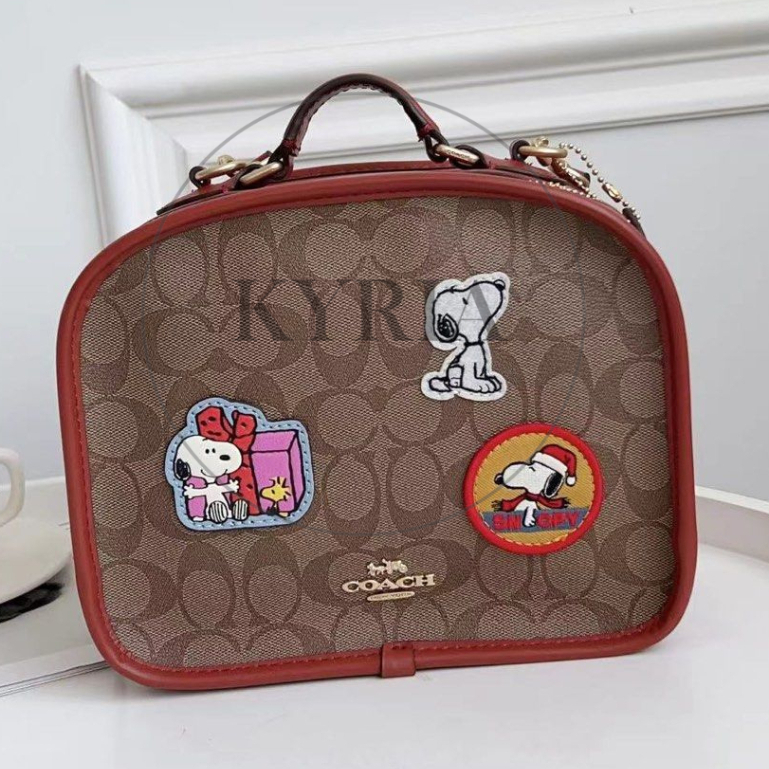 TAS WANITA selempang patches crossbody WOMEN X SNOOPY BOX SHOULDER BAG SLING BAG WOMEN CE847