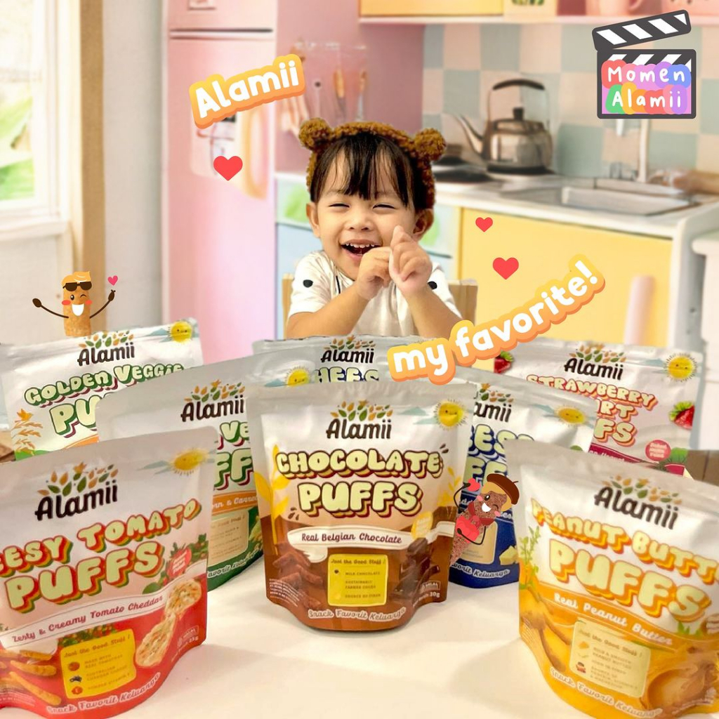 Alamii Puffs Cemilan Camilan Snack Sehat Untuk Bayi dan Anak 25gr