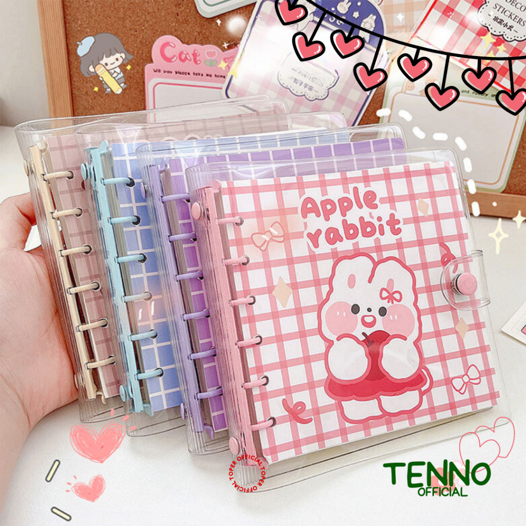 

TENNO Buku Binder Notebook Aesthetic Colourfull Edisi Rabbit Mini 13x13cm Lucu Karakter Character Estetik