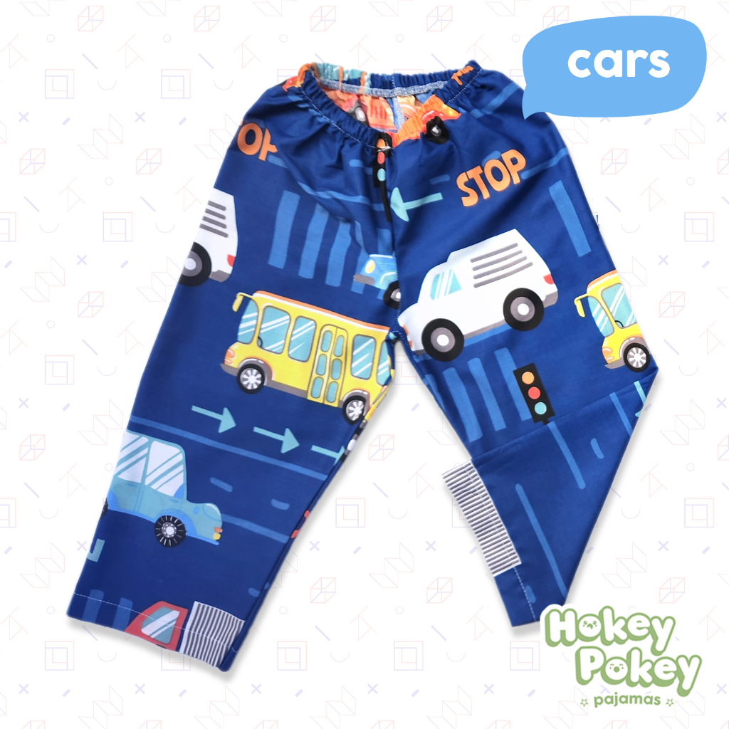 Setelan Baju Tidur Piyama Anak Laki Laki Tanpa Kerah Motif Cars