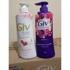 GIV White Sabun Mandi Cair Mullberry & Collagen / Passion Flowers Botol 550ml
