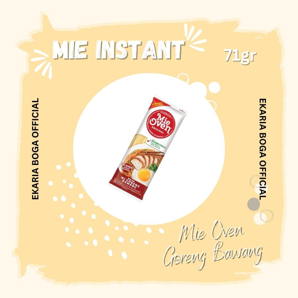 

BIHUN | MIE | MIE INSTAN | MIE OVEN | MIE OVEN GORENG BAWANG 71GR