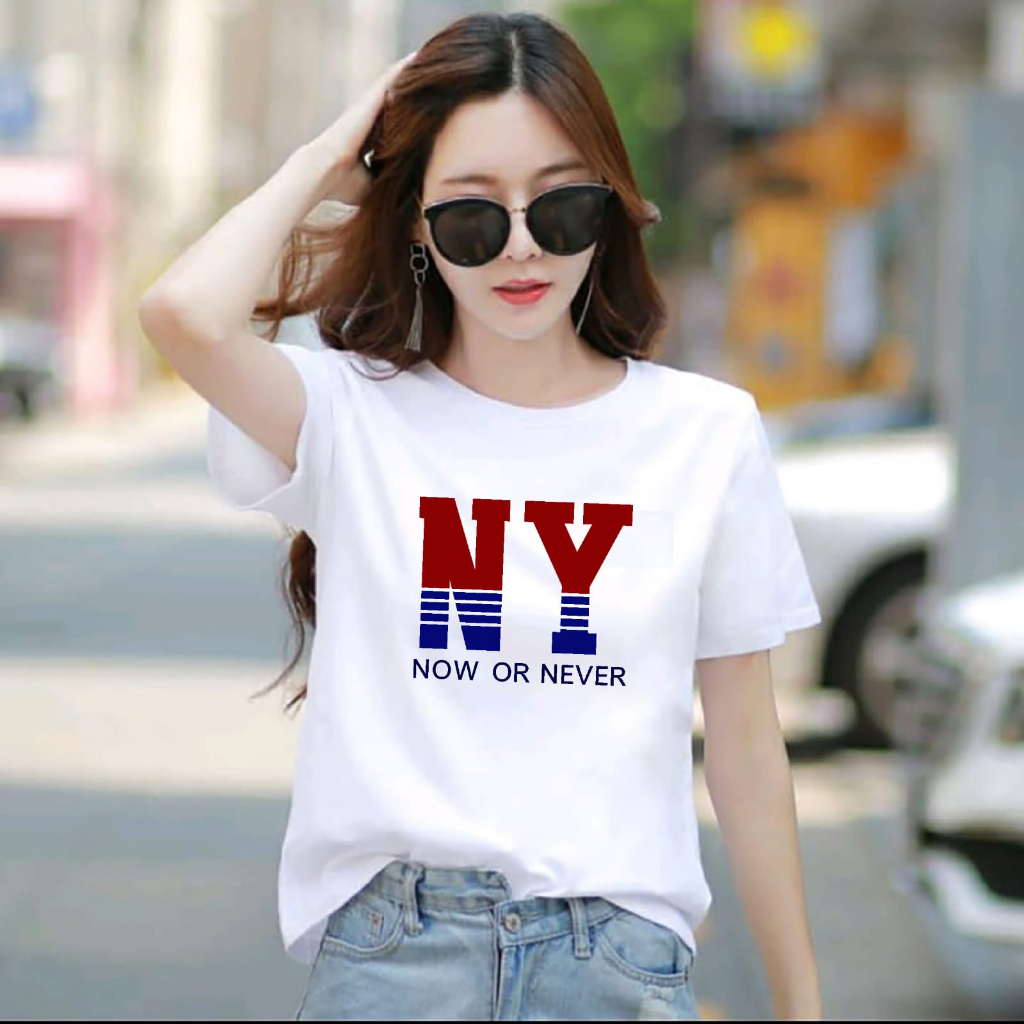 BISA COD - BAJU NY BIG COLOR GIRL LENGAN PENDEK TERBARU