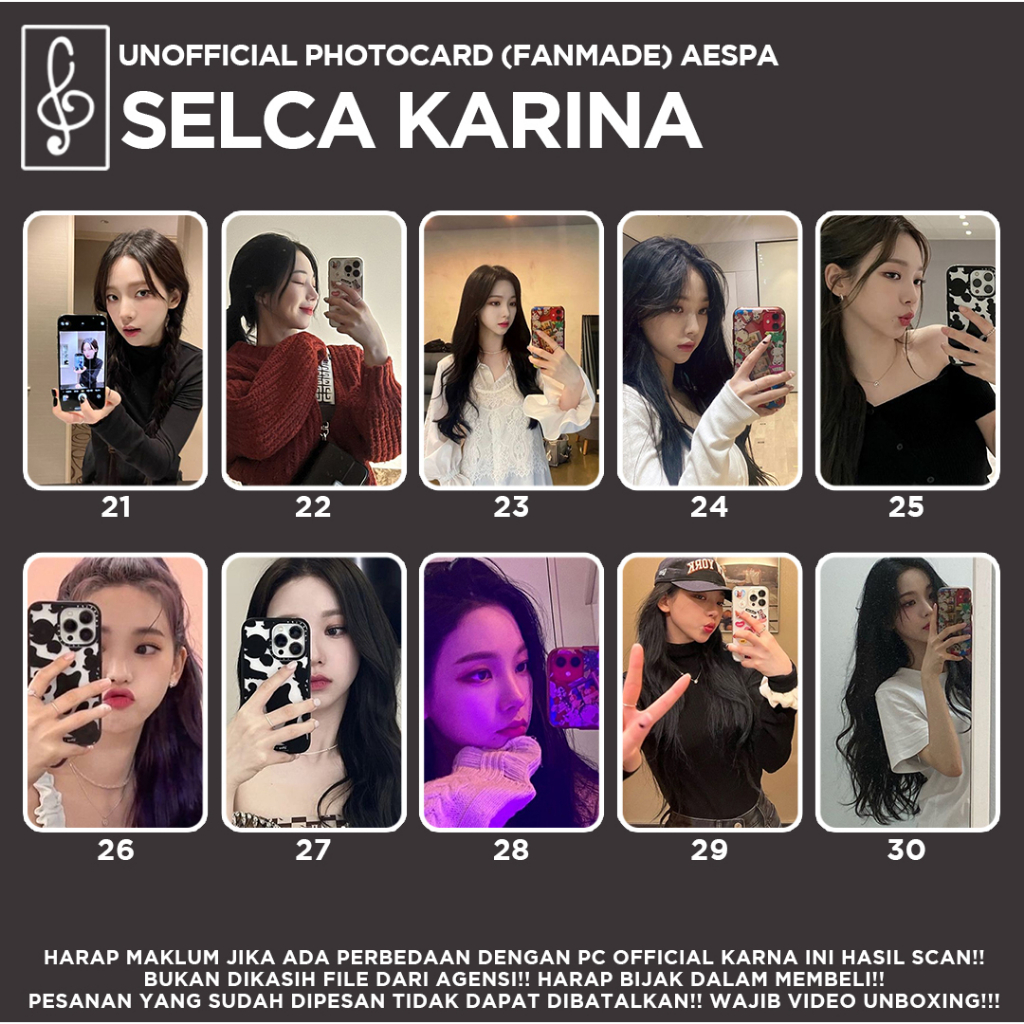 [AESPA] SELCA KARINA PHOTOCARD UNOFFICIAL