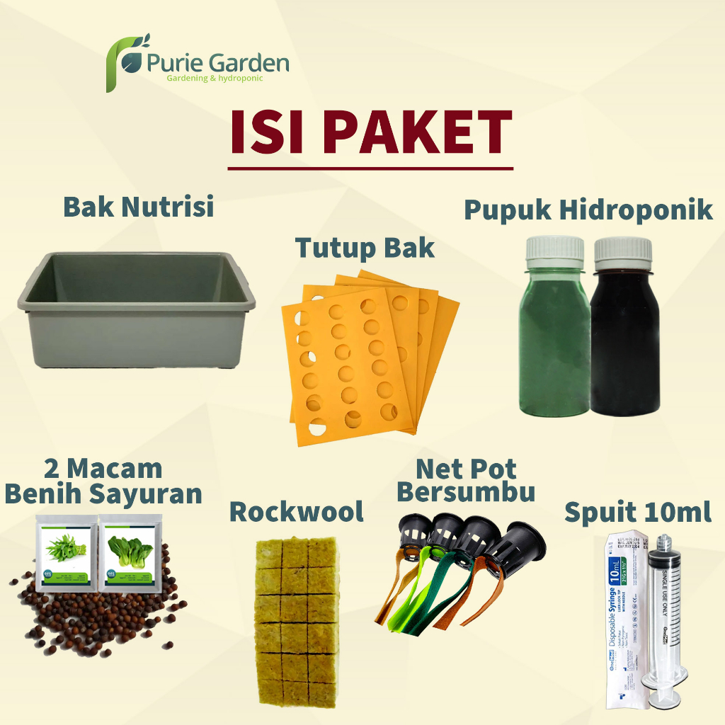 Paket Hidroponik Lengkap Wick System 12 Lubang 1 Bak Edisidirumahaja PG SBY