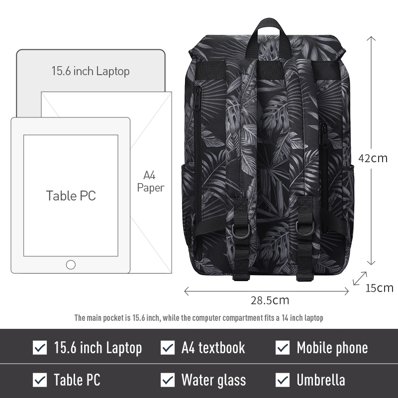 MAH Young Tour Rainforest Series Large Capacity Backpack Printing Design Rainforest Style Travel Bag