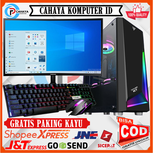 Pc Intel I7 2600 Ram 16GB SSD 256GB Monitor Samsung Curved 24Inch Siap Pakai