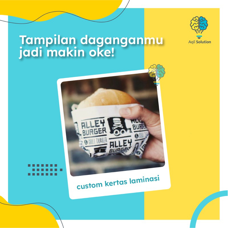 (Custom logo 1rb pcs) Kertas Foodgrade laminasi, Kertas Nasi, Bungkus Burger / Kebab/ Tacos, Wrapping paper sushi, Gimbab Paper, Alas Cake Alas brownies, Alas Kue, alas Roti. kertas makanan segala kebutuhan