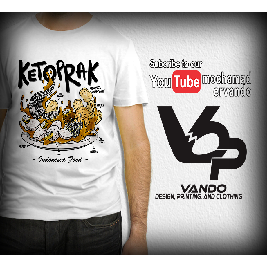BAJU KAOS KETOPRAK / KAOS DISTRO / TSHIRT MAKANAN KULINER INDONESIA FOOD