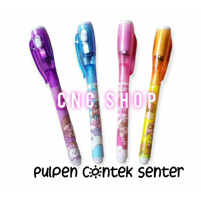 Pulpen Contek Senter / Invisible Pen Mainan Anak Iseng Murah