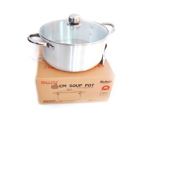 Supra Panci Soup Pot Aluko 36 Panci Steamer Soup Pot With Glass Lid