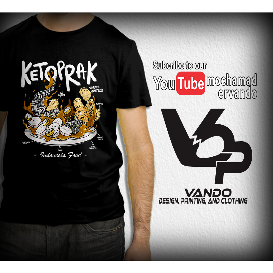 BAJU KAOS KETOPRAK / KAOS DISTRO / TSHIRT MAKANAN KULINER INDONESIA FOOD
