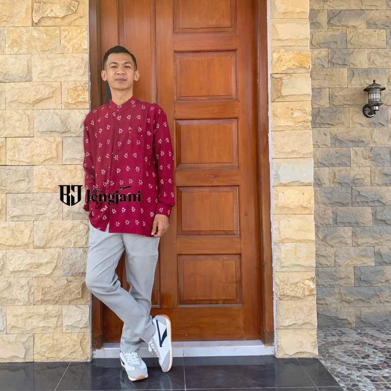 Kemeja Pria Jumputan Shibori Handmade Original Lengan Panjang | Kemeja Melati | Teknik Handmade Bukan Printing