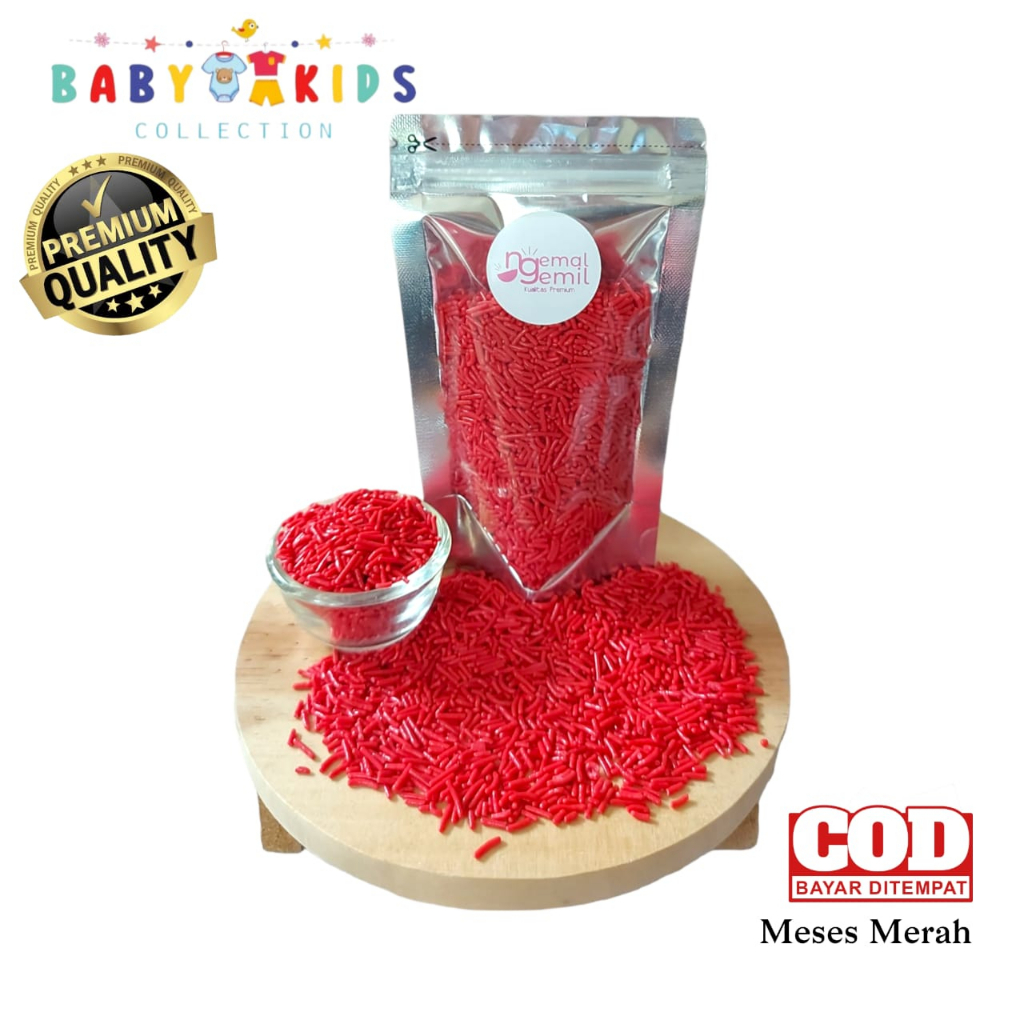 

Meses Pouch Merah Meses Butiran Coklat Sprinkle Topping Donut Kue Bolu Kualitas Premium