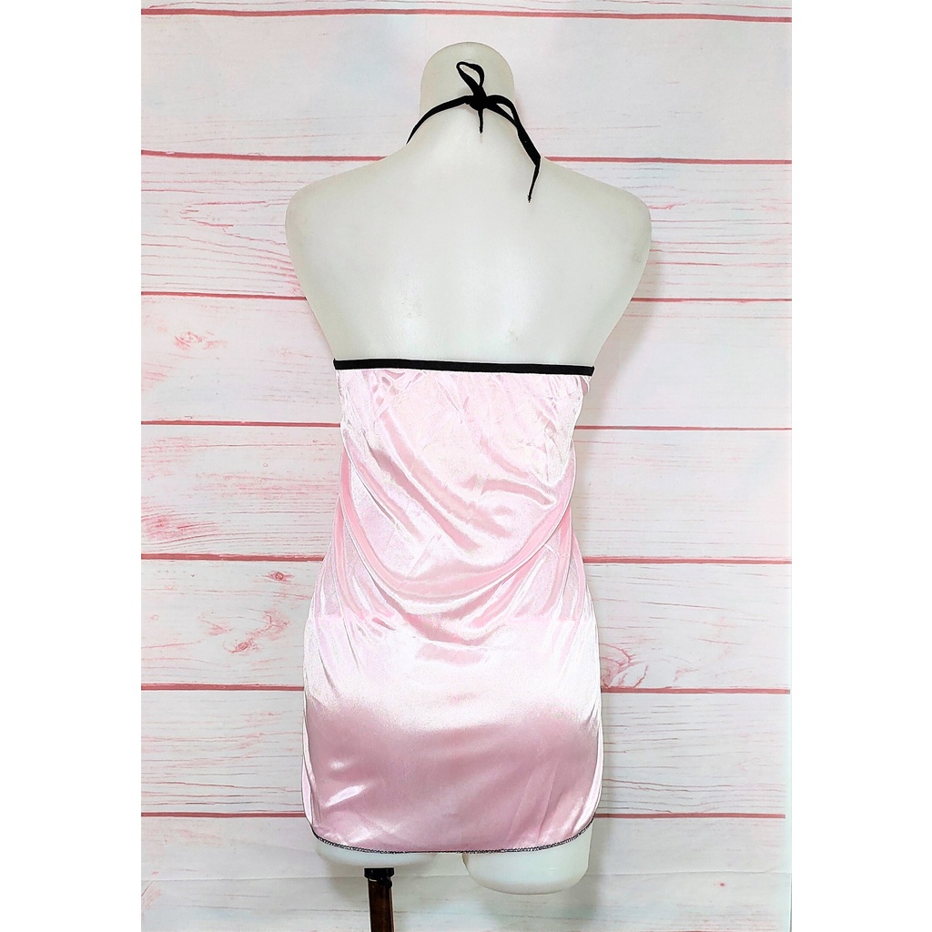 BV.ID BT1199 Pakaian Tidur Wanita Lingerie Tali Gantung Satin Babydoll Sling Backless