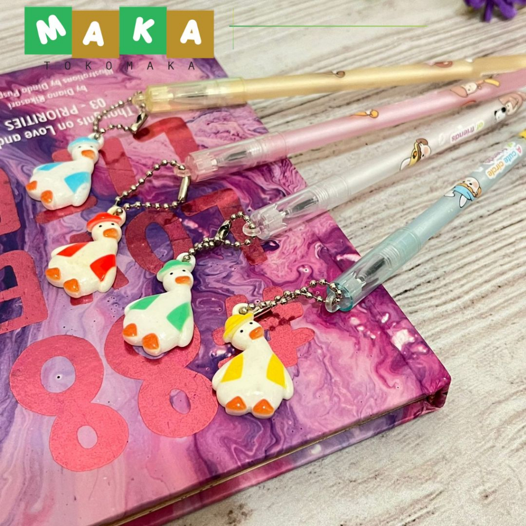 

pulpen gel gantungan bebek kepala miring pen tinta gel gantungan bebek bolpen gel pena peralatan sekolah perlengkapan alat tulis kantor