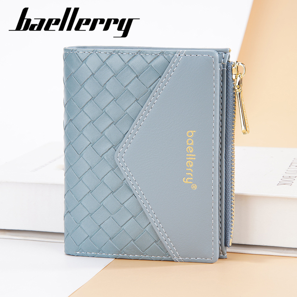 DOMPET LIPAT WANITA KULIT PREMIUM BRANDED REMAJA IMPORT BAELLERRY ORIGINAL WA717B2 KEKINIAN MURAH BATAM PENDEK CORALIE MINI SLOT KARTU RESLETING UANG KOIN KOREA KECIL CEWEK LUCU SIMPLE BIRU