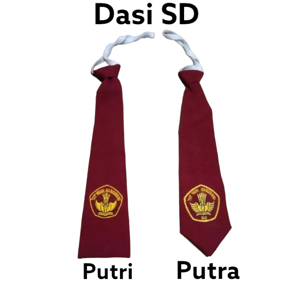 Topi Dasi Seragam Sekolah SD SMP SMA SMK Logo Bordir Putra Putri