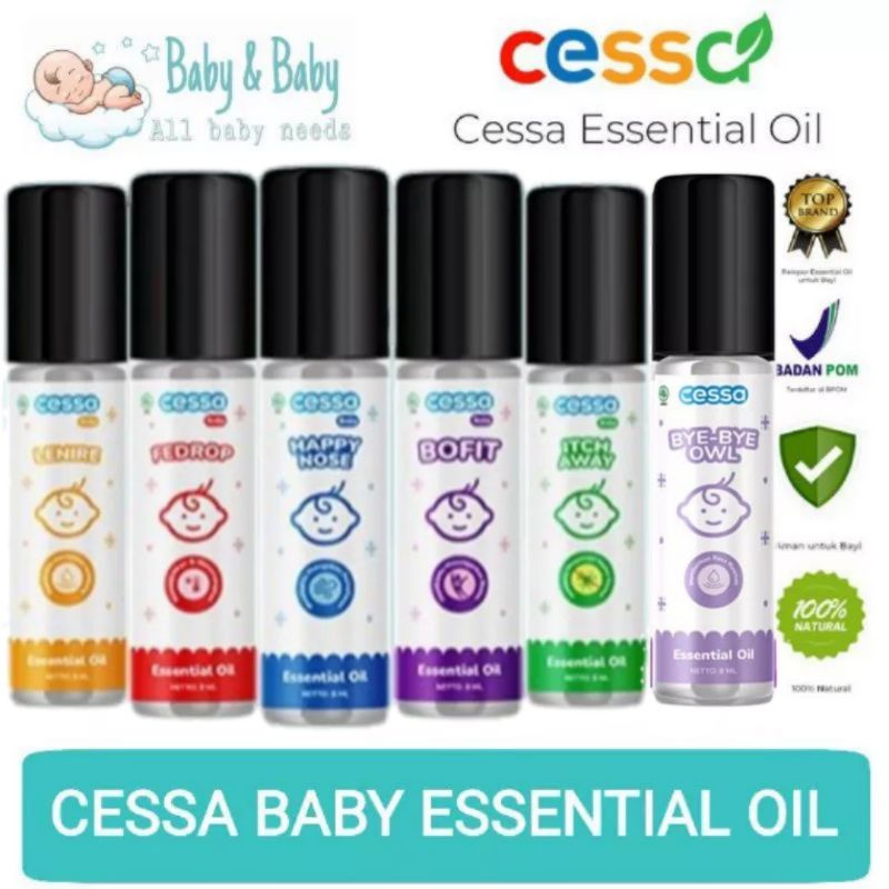 Cessa Essential Oil Happy Nose/Fedrop/Lenire/Itch Away/Bofit/Bye Bye Owl - Cessa Baby (0-3 Tahun)