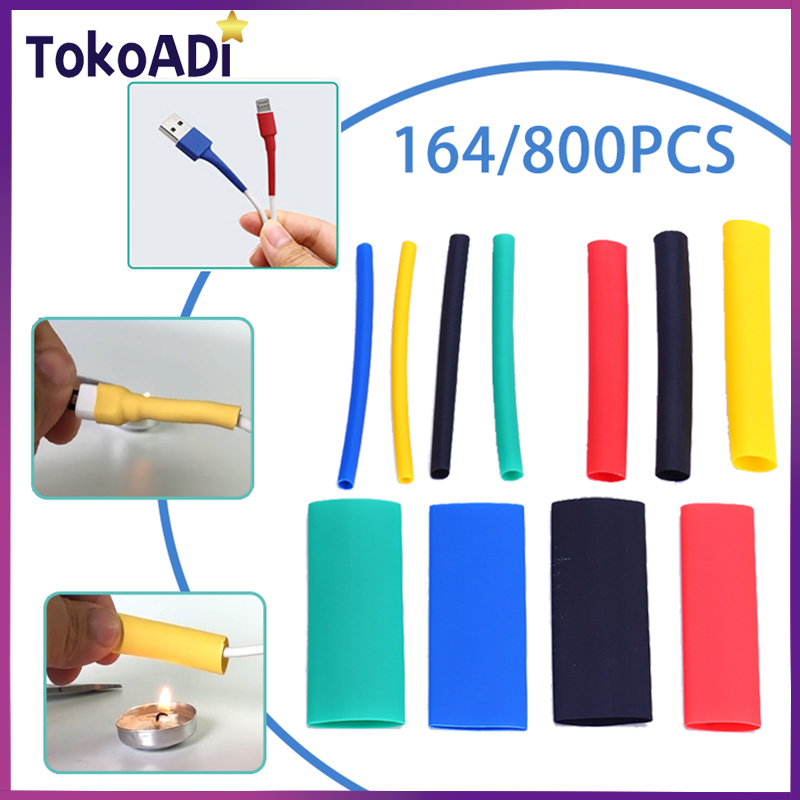 164/800Pcs Heat Shrink Tube Selang Bakar Kabel Isolasi Bakar / Selang Bakar Warna Warni / Heat