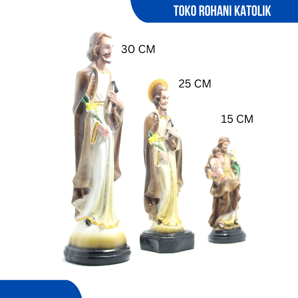 PATUNG SANTO YOSEF LILI 15-30 CM / PATUNG KATOLIK / PATUNG YOSEP PEKERJA / PATUNG SANTO YUSUF / PATUNG YOSEP