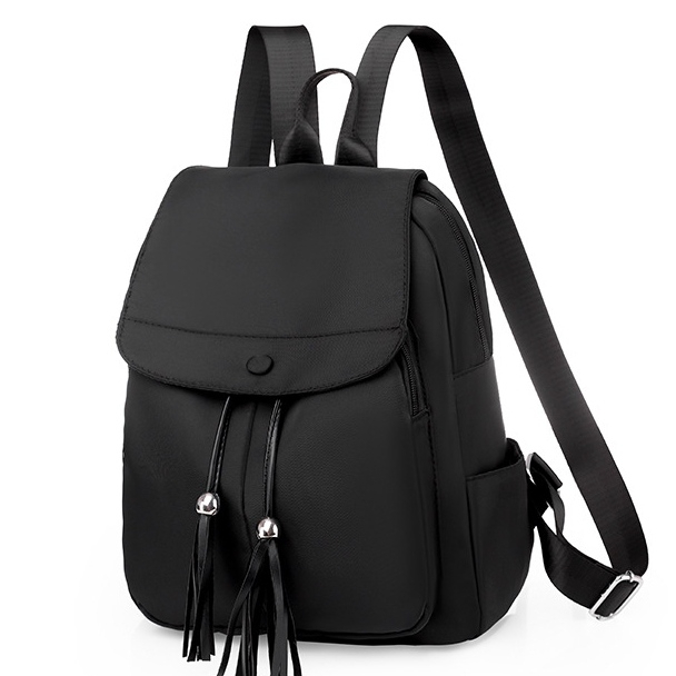 TAS RANSEL WANITA ANTI AIR IMPORT NILON PREMIUM CEWEK KULIAH BACKPACK KEKINIAN KOREA GENDONG PUNGGUNG SEKOLAH KERJA HITAM FASHION REMAJA SIMPLE LUCU BRANDED BATAM MURAH EMIKO TA821B5