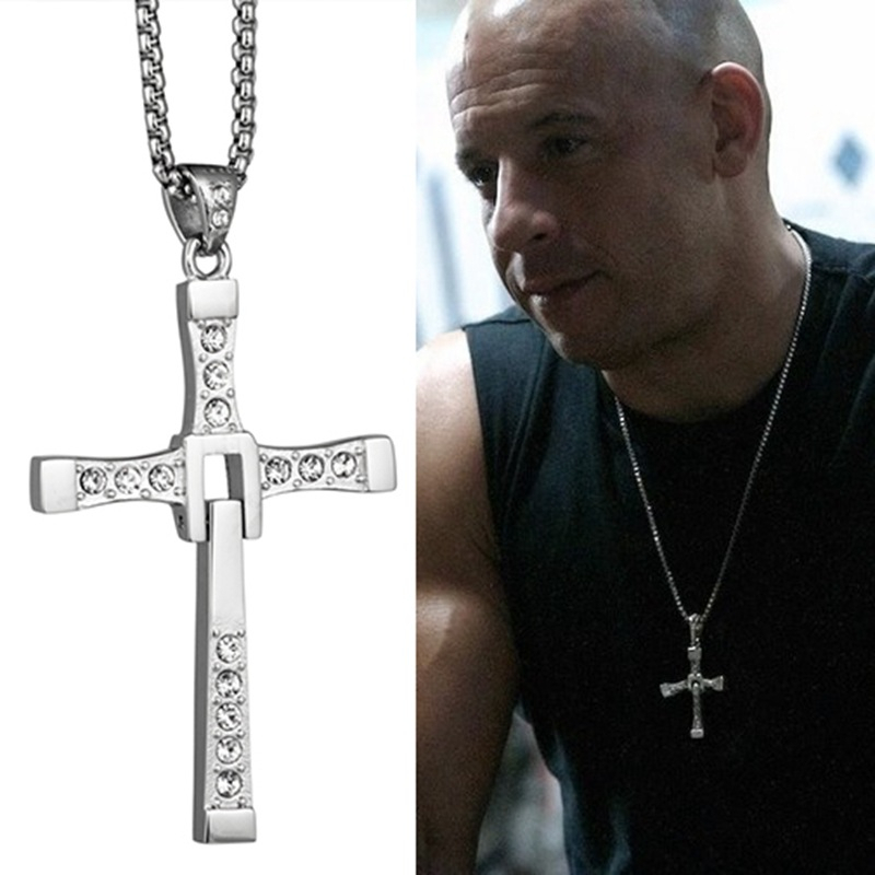 Kalung Salib Titanium Fast and Furious Warna Silver dan Gold