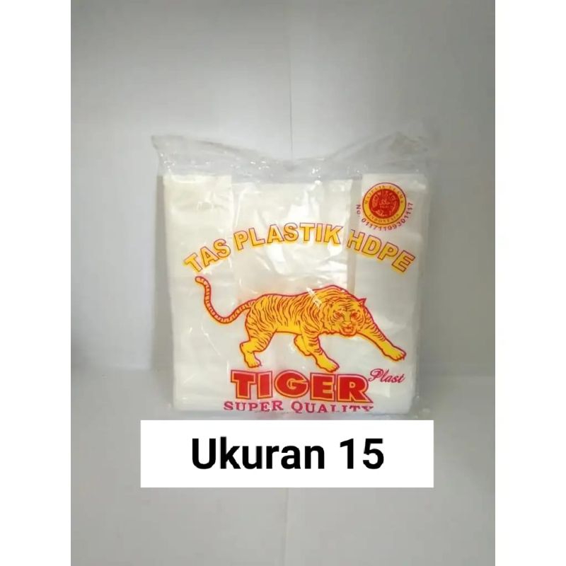 kantong kresek kantong plastik bening ukuran 15 TIGER