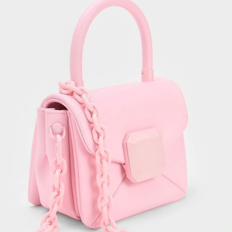 10.10 SALE | CK Geometric Push-Lock Top Handle Bag