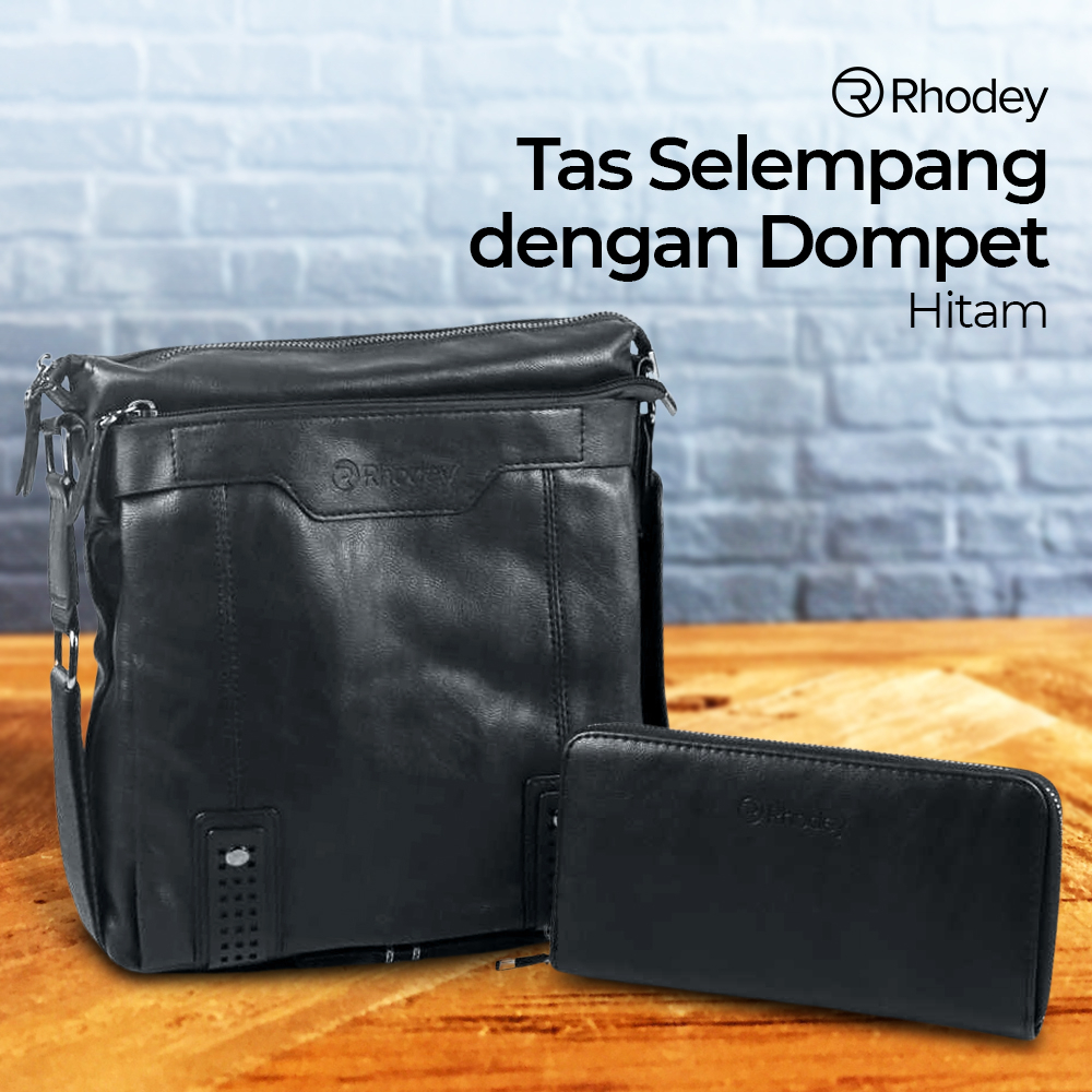Tas Selempang Messenger Crossbody Pria XDFB01BK dengan Dompet - Black