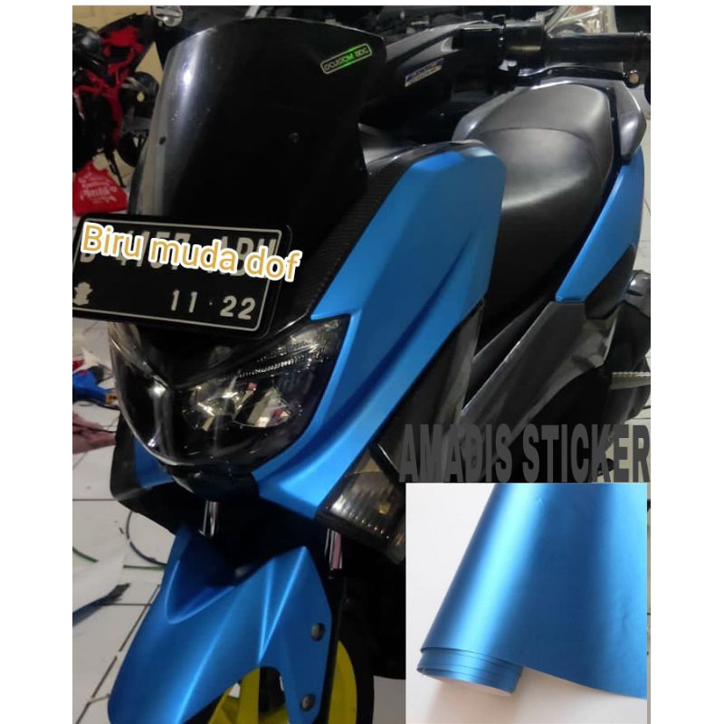 Stiker skotlet biru muda metalik dof scotlite motor biru muda sticker biru muda metalik dof