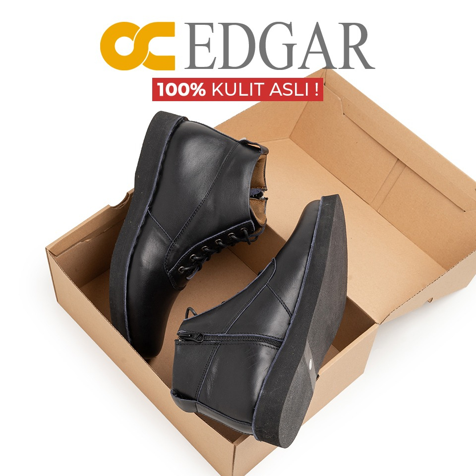 OC-EDGAR SEPATU BOOT PRIA KULIT ASLI ODON CIBADUYUT BEST QUALITY READY STOCK BIG SIZE ZUMBO SIZE 47