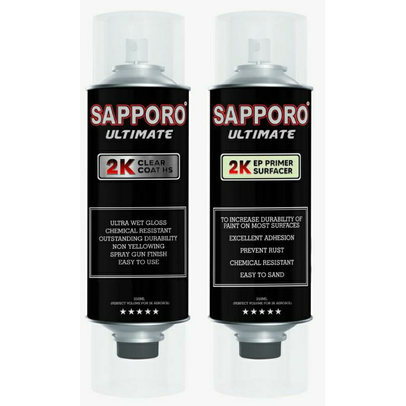 SAPPORO ULTIMATE 2K81 CLEAR COAT HS 250ml pilox pilok cat semprot spray paint