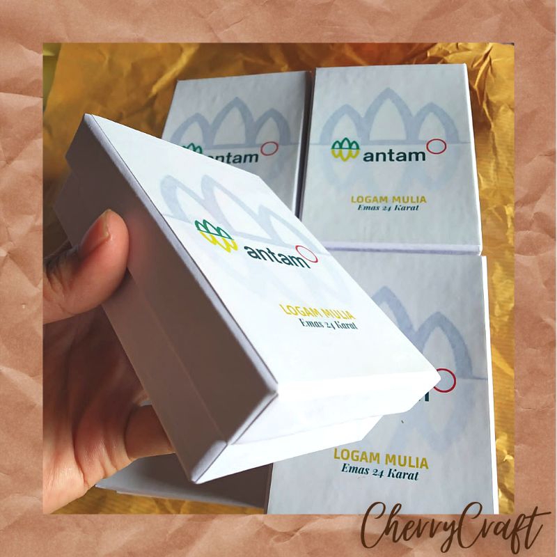 

Box Antam Mini gold emas 9x6x3 cm cover luar plus busa tebal dan logo min 12pcs