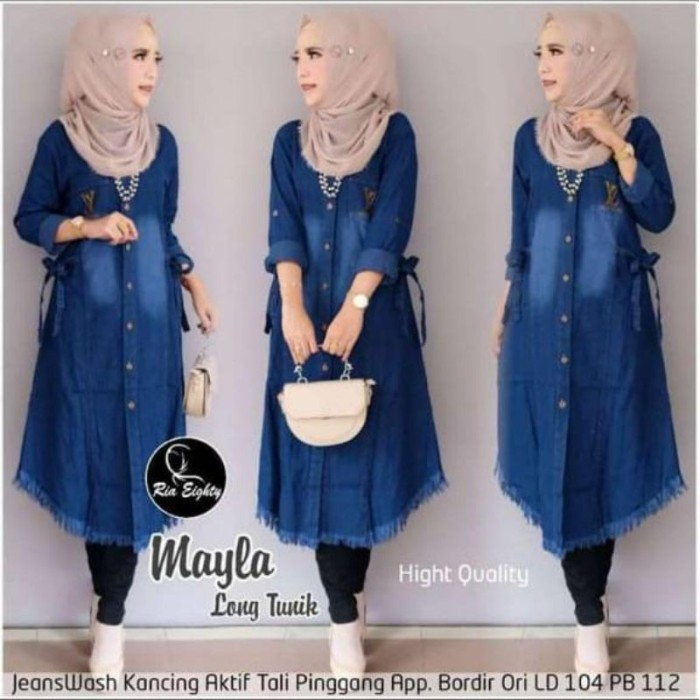 DETA ATASAN / TUNIK IMPORT / LEVITA TUNIK JEANS PREMIUM HQ / Tunik Jumbo / Tunik Busui