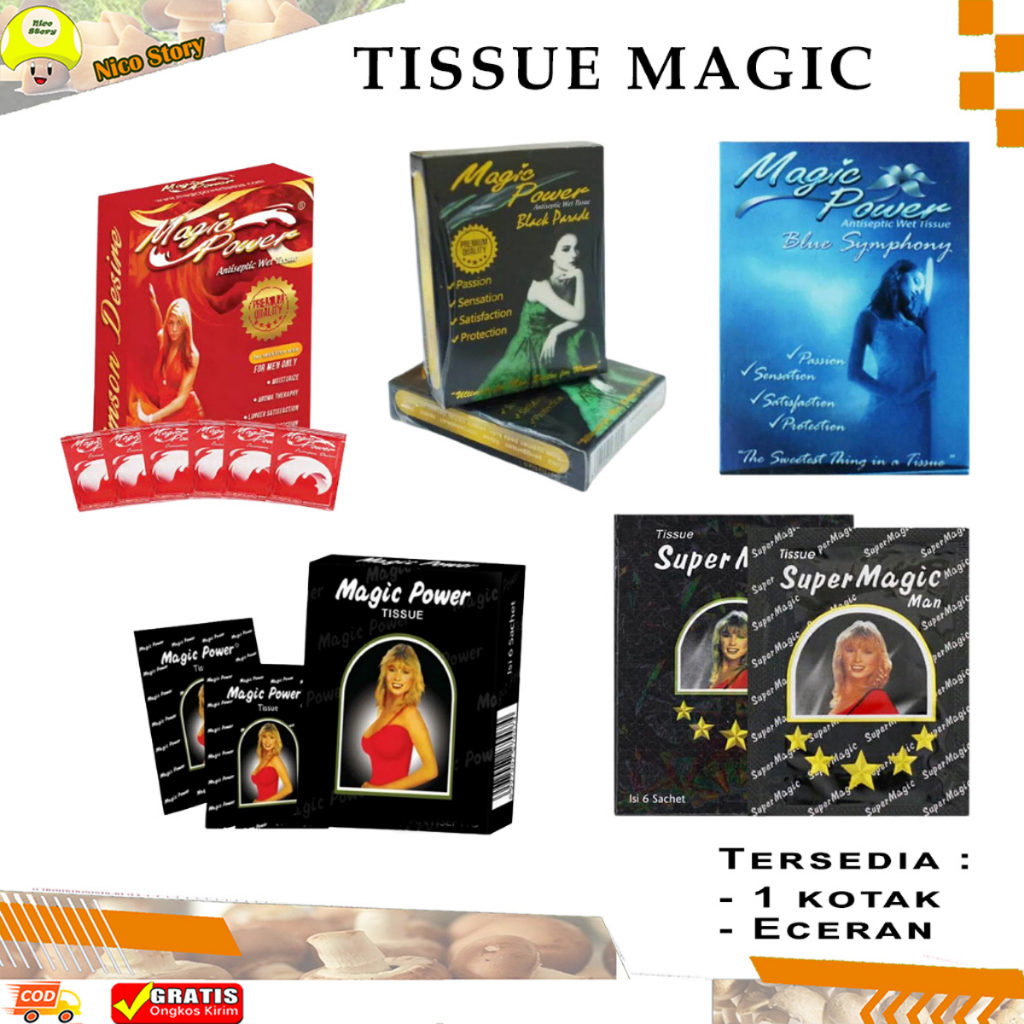 (NCS) COD Tissue Super Magic Power Man Antiseptic Menambah Stamina Pria Tisu Tisue Mejik Crimson Desire