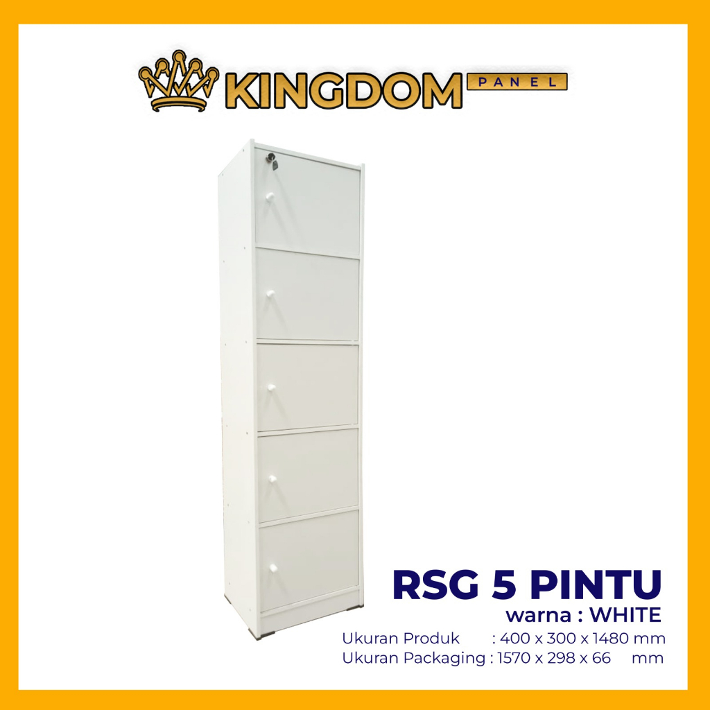 LEMARI RAK BUKU SERBAGUNA SUSUN 5 KAYU DENGAN KUNCI