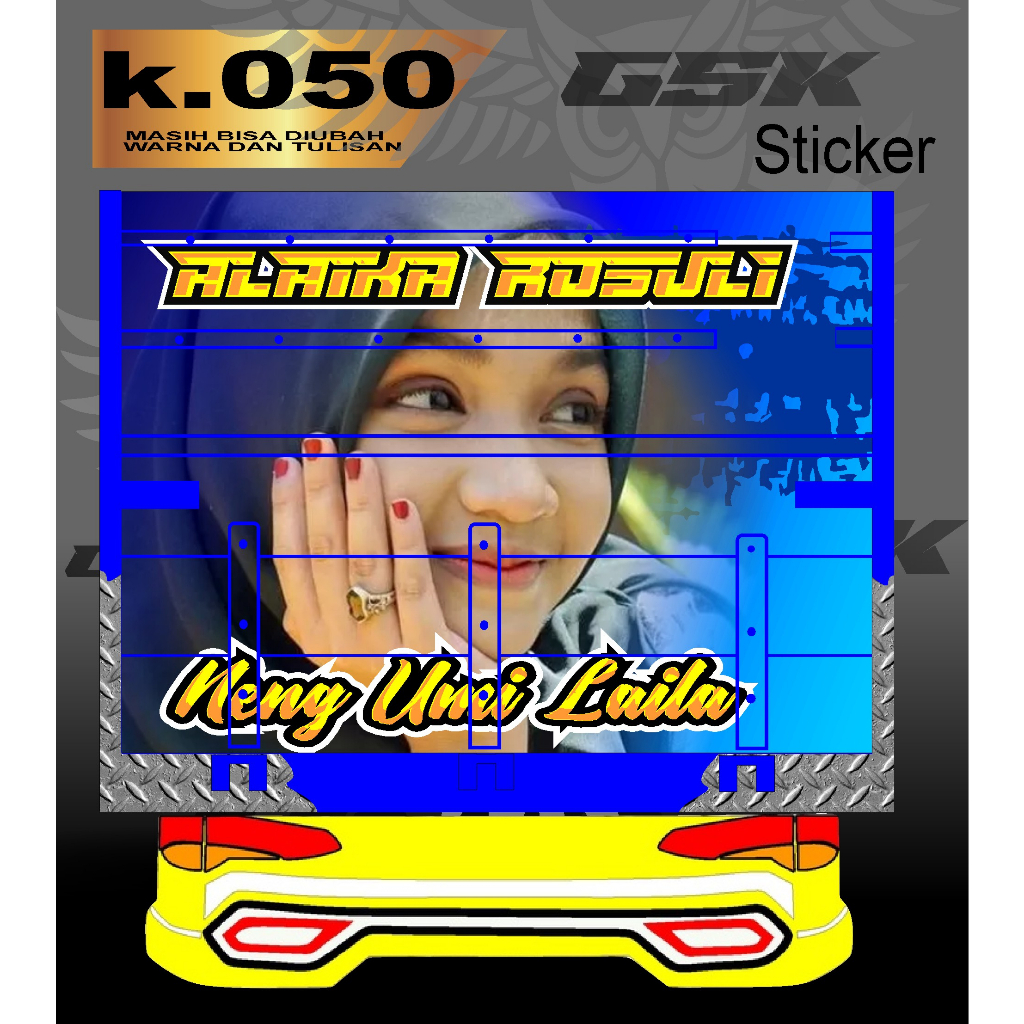 Stiker Decal Bak Belakang Truk Canter Stiker Bak Truk Giga Stiker Decal Bak k.050