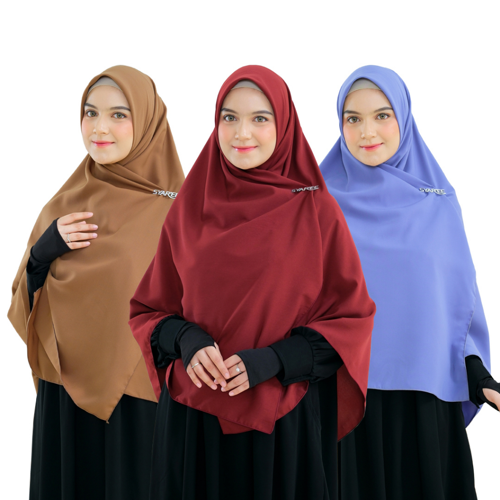 Alifa 130 | BEST SELLER ORIGINAL Jilbab Segi Empat Syari Hijab Syar i Neci Panjang Lebar Jumbo Tebal Polos Murah Bahan Wolfis atau Wolpeach Grade A By Syaree Fashion Rekomendasi Ustadzah Oki Setiana Dewi OSD Ukuran 130x130