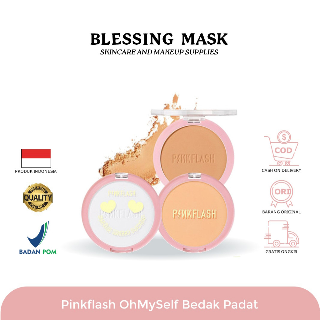 PINKFLASH OhMySelf Pressed Powder Long-lasting Matte - PF-F08 | Lightweight Oil Control Special Edit