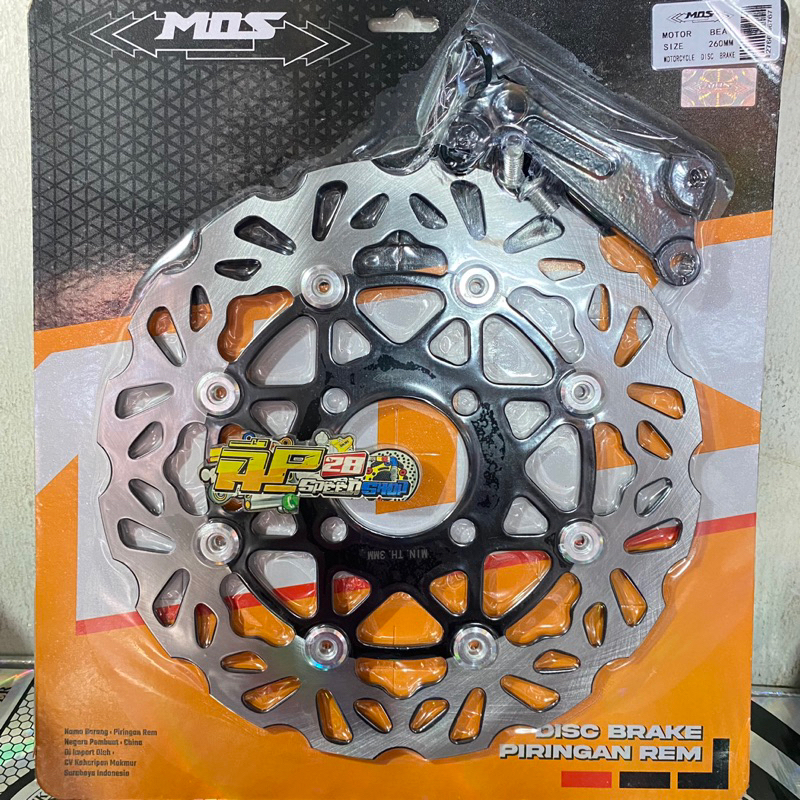 DISC CAKRAM DEPAN LEBAR BEAT VARIO SCOOPY SPACY GENIO BY MGV UKURAN 260 MM / PIRINGAN CAKRAM DEPAN UKURAN 260 MM PNP MOTOR MATIC HONDA BEAT VARIO SCOOPY SPACY GENIO BY MGV