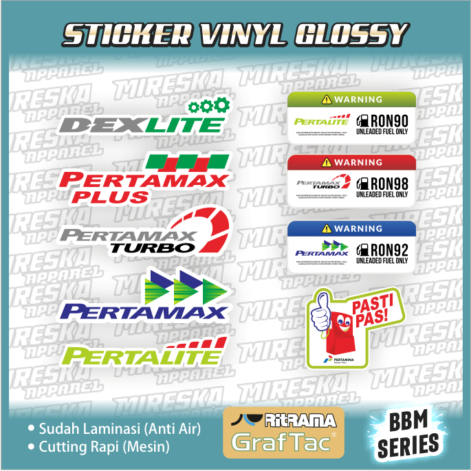 [TERBARU]  Stiker Viral Glossy Anti Air Aesthetic BBM Pertamina Series | Sticker Viral | Stiker Lapt