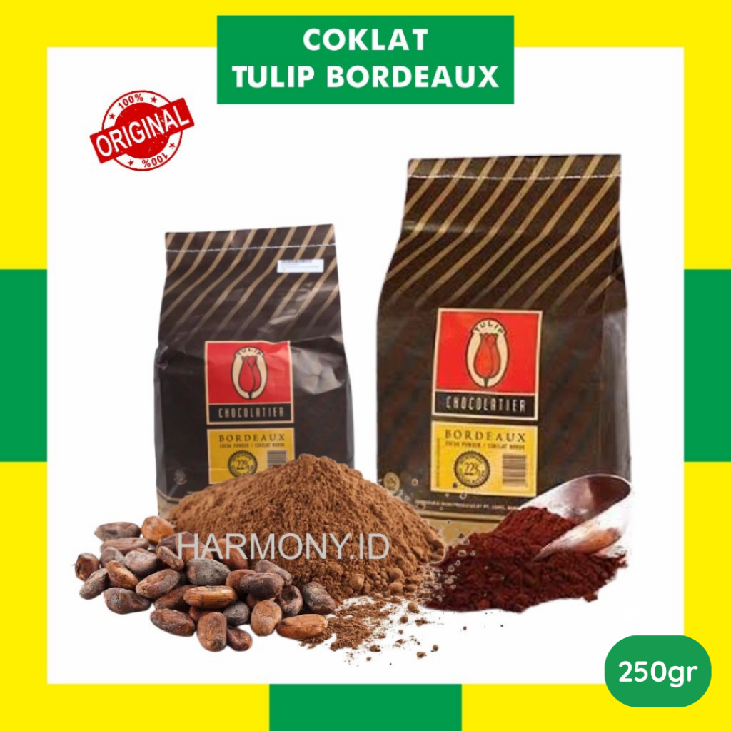 

Coklat Bubuk Tulip Bordeaux 250gr - Coklat Bubuk Bordeaux Cocoa Powder Repack Dark Chocolate
