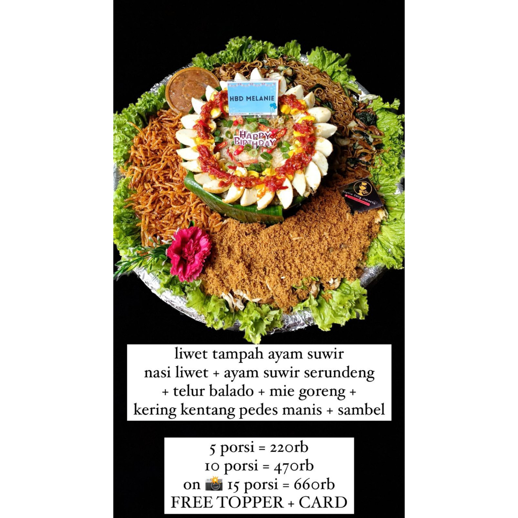 

Liwet Tampah Ayam Suwir - READY SETIAP HARI - FREE TOPPER DAN CARD