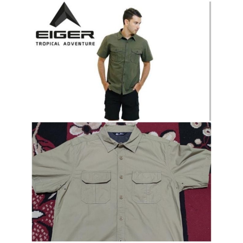 KEMEJA OUTDOOR EIGER ORIGINAL ARMY KEMEJA HIKING COWOK PRIA KEMEJA GUNUNG
