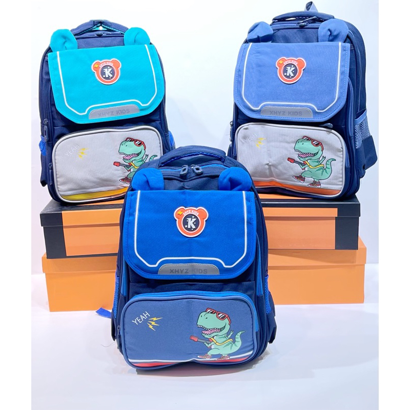 Tas Ransel Anak Wanita Import Two Tone Tirex Pony Horses Functional Backpack - 8185#