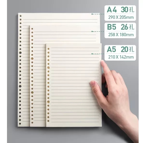 

Loose leaf A4 B5 A5 Isi 25 lembar Refill Kertas Binder Isi Binder Kertas File