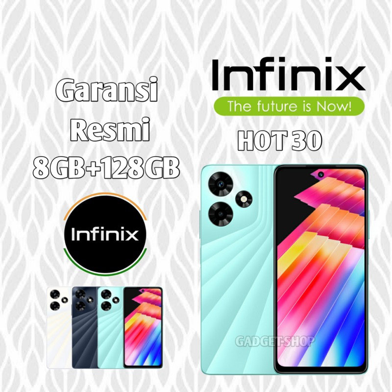 INFINIX HOT 30  &amp; HOT 30i 8GB+128GB GARANSI RESMI INFINIX 1 TAHUN ( NEW SEGEL )